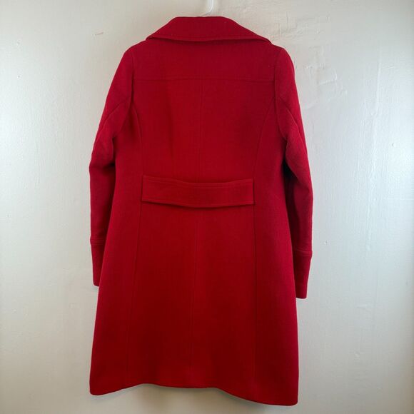J.CREW Double Cloth Manifattura di Carmignano Italian Wool Pea Coat Red Size 10T - Picture 6 of 13